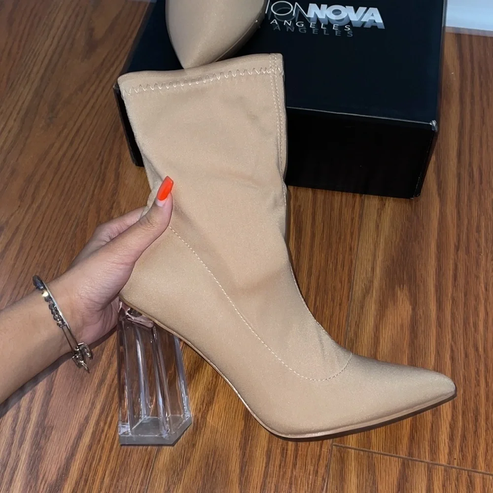 Nude/Clear Booties - Picture 3 of 4